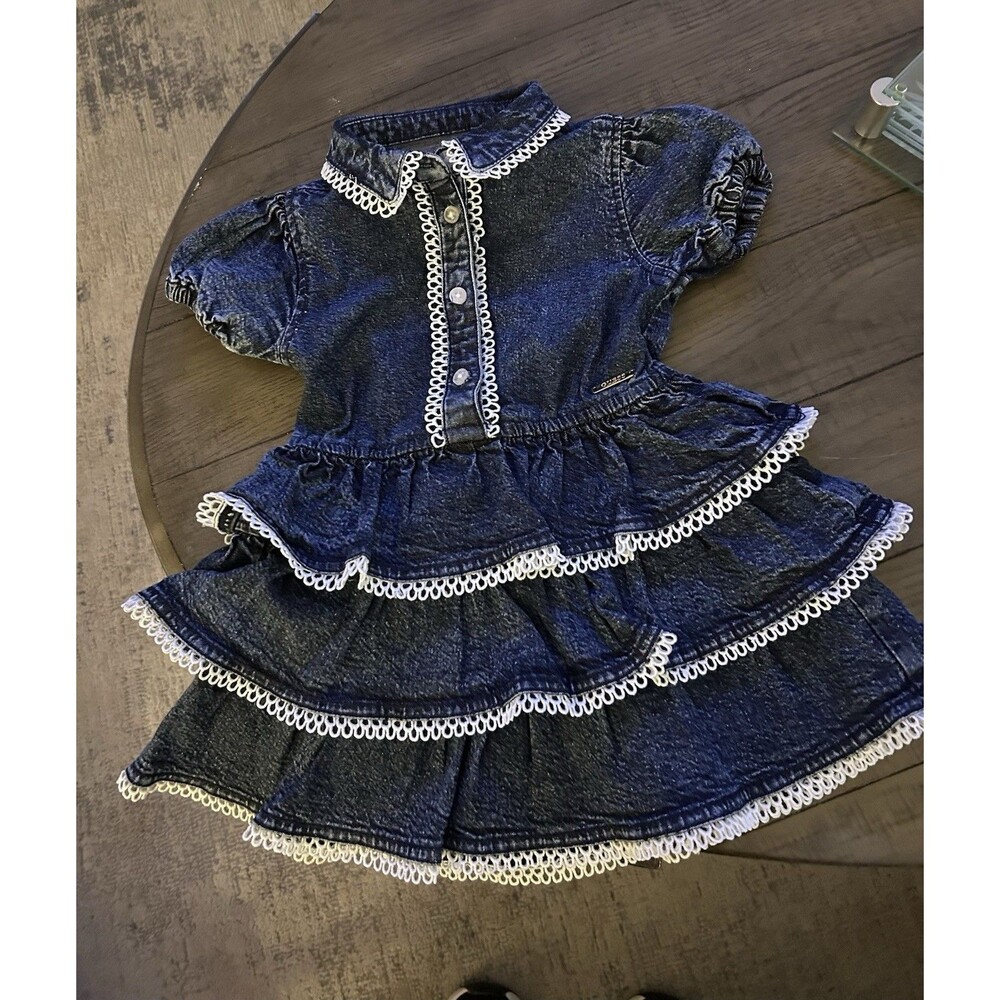 Guess Baby Girl Layered Denim Dress 12 M
